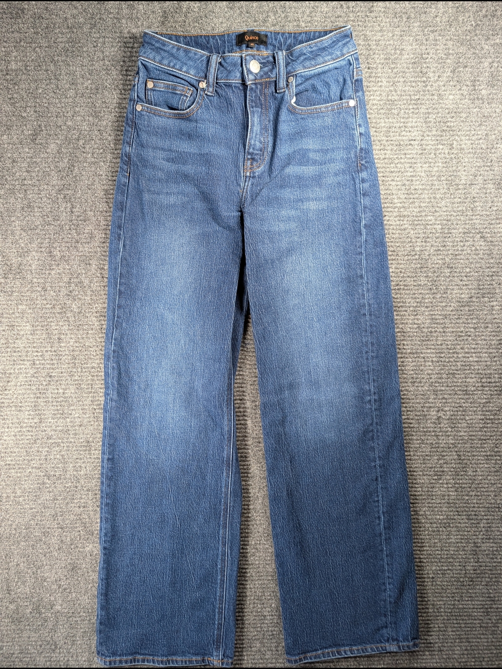 Quince Bella Stretch Relaxed Straight Jeans Stormy Blue Organic Cotton - 25